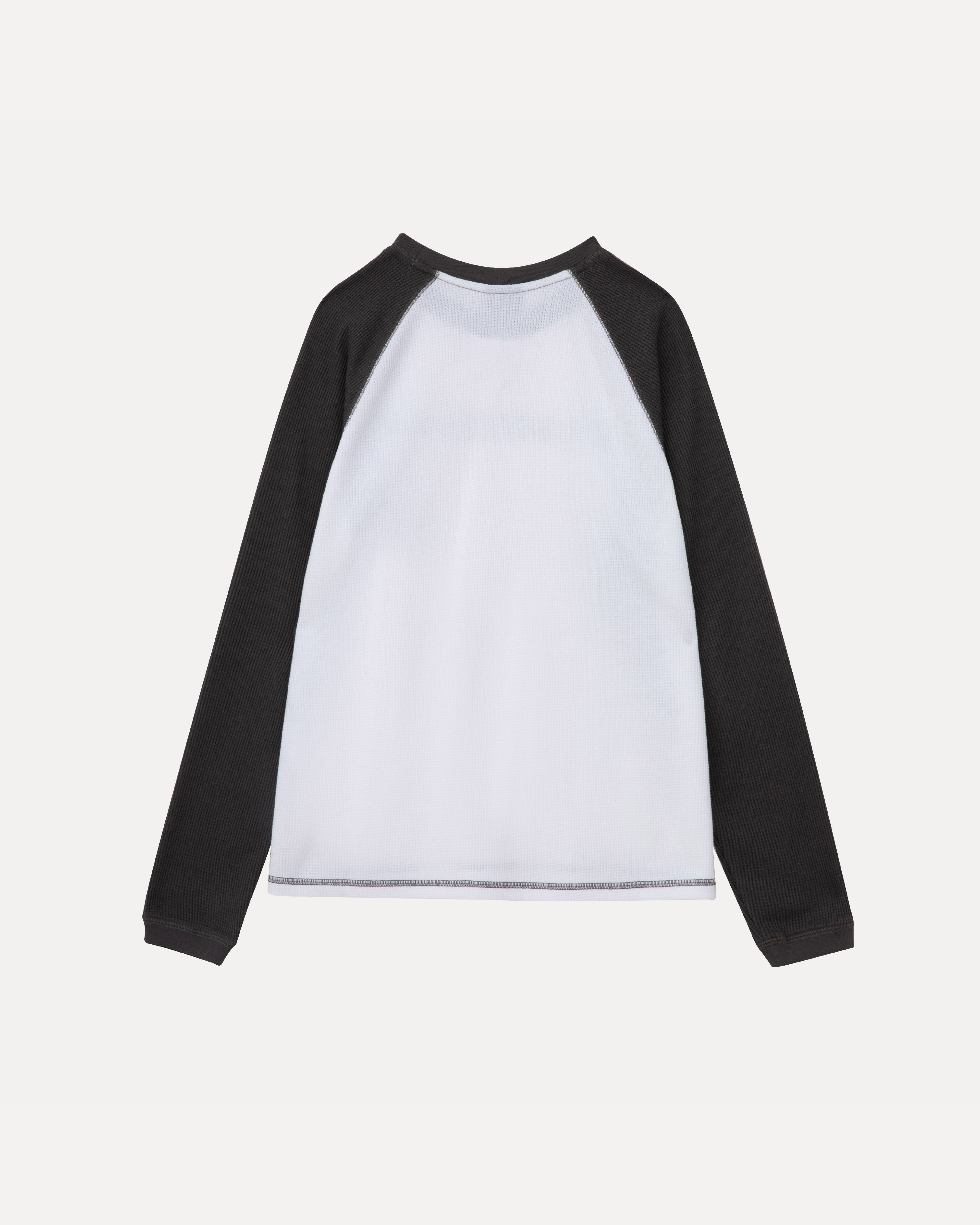 Longsleeve Raglan Waffle Shirt - White/Charcoal
