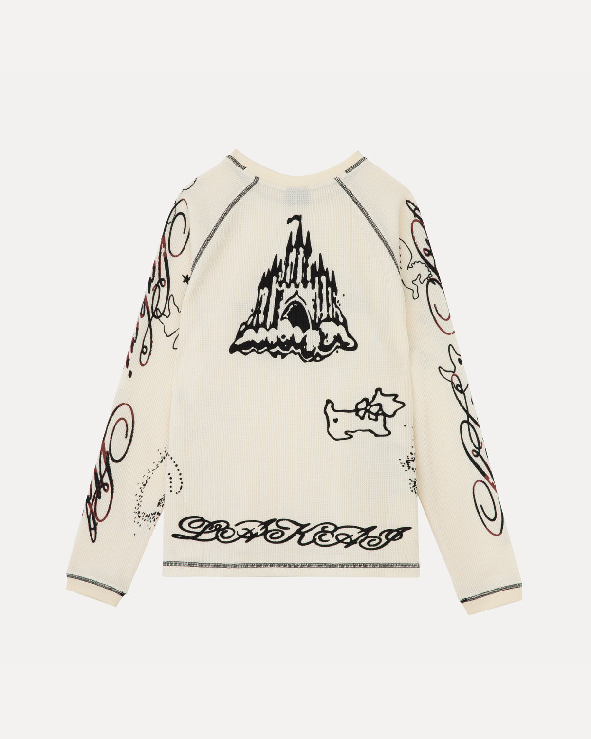 Longsleeve Raglan Waffle Shirt - Natural