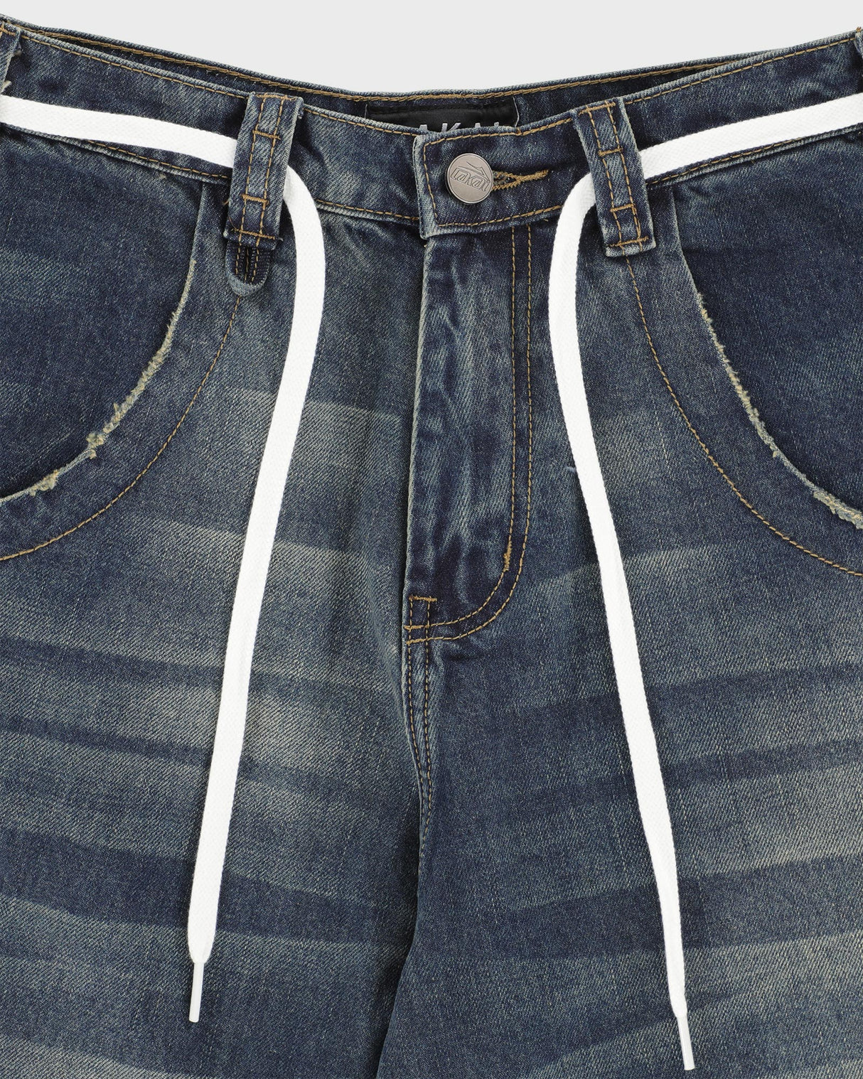 Vintage Washed Wide Leg Denims - Blue