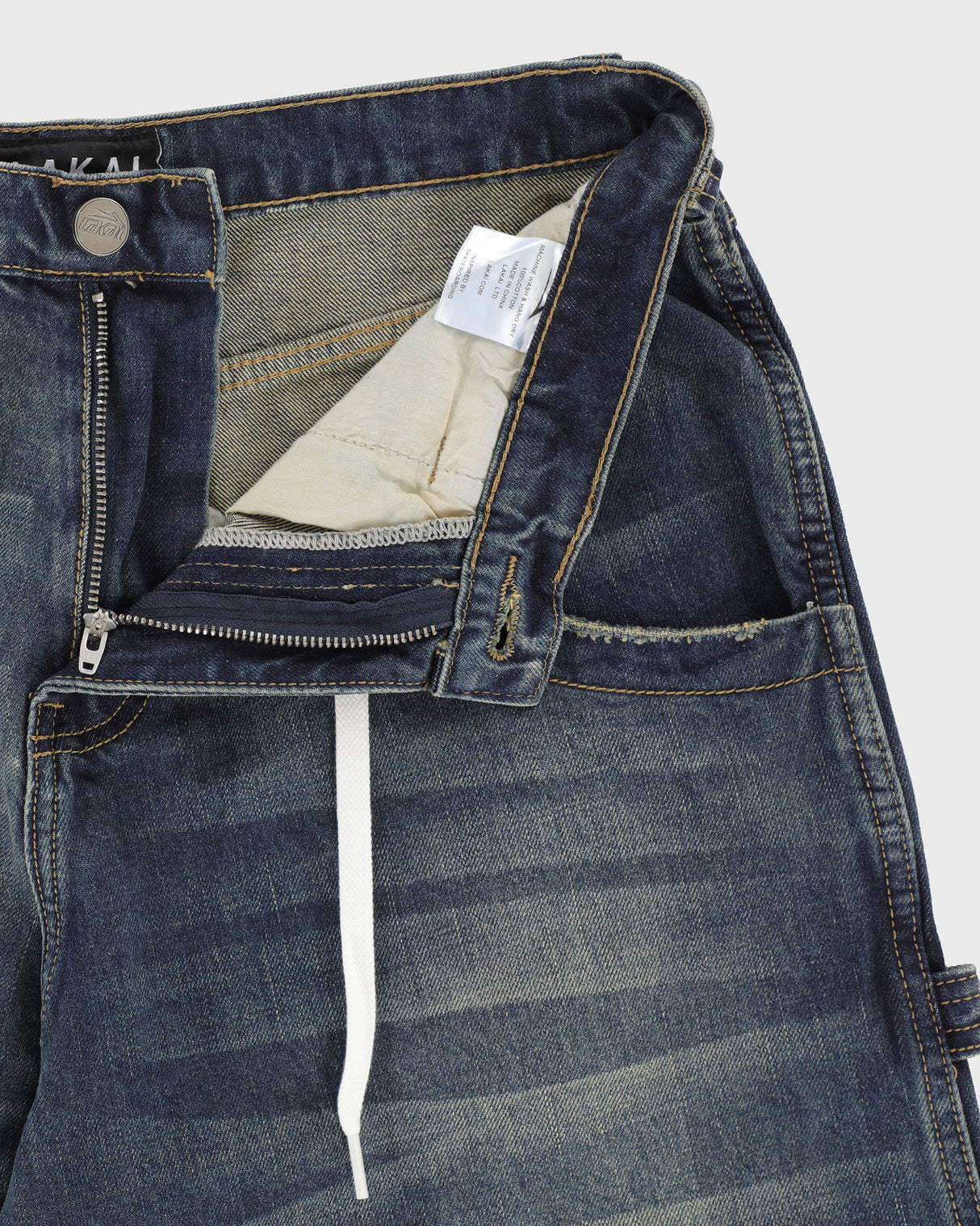 Vintage Washed Wide Leg Denims - Blue