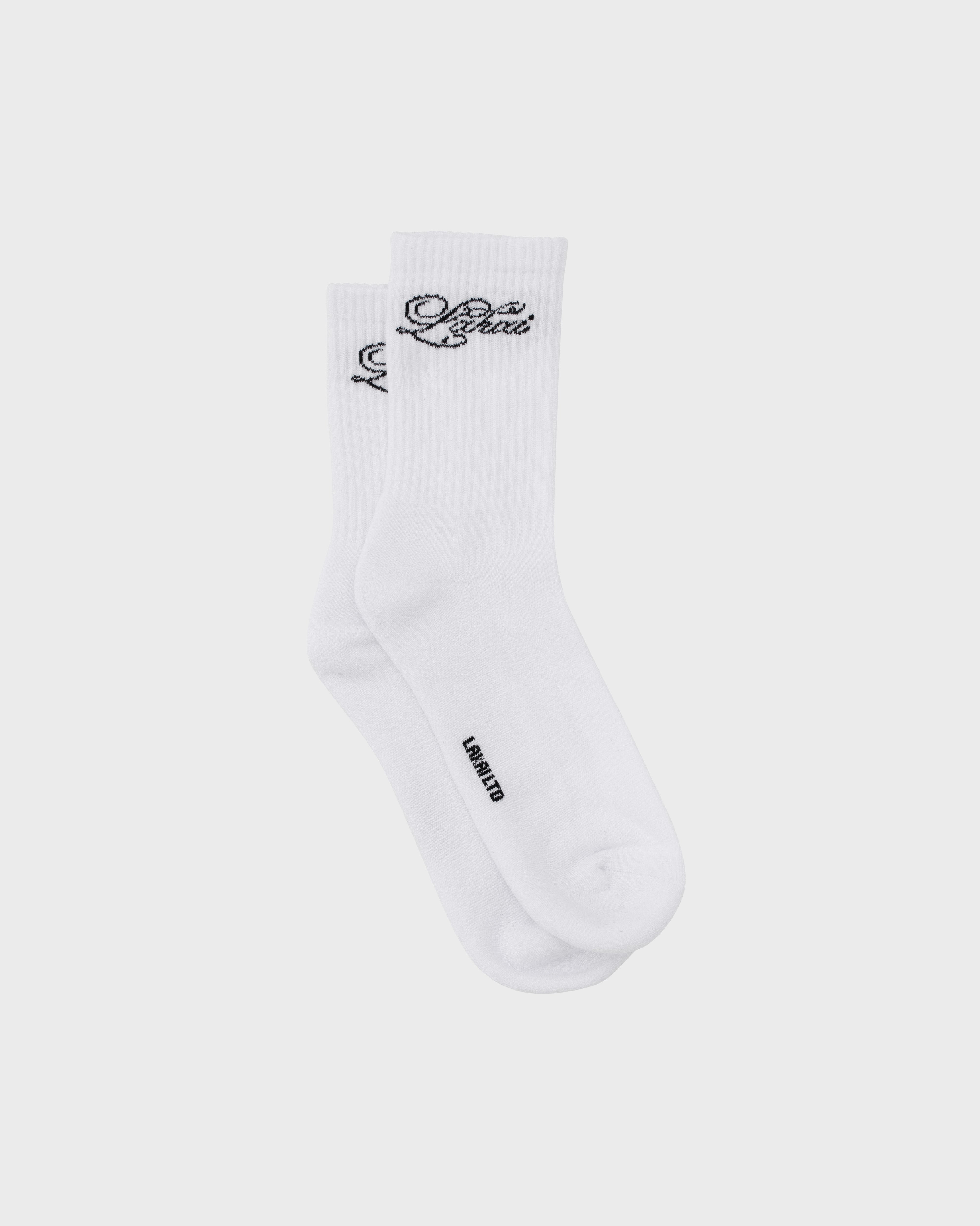 Jacquard Signature Socks - White