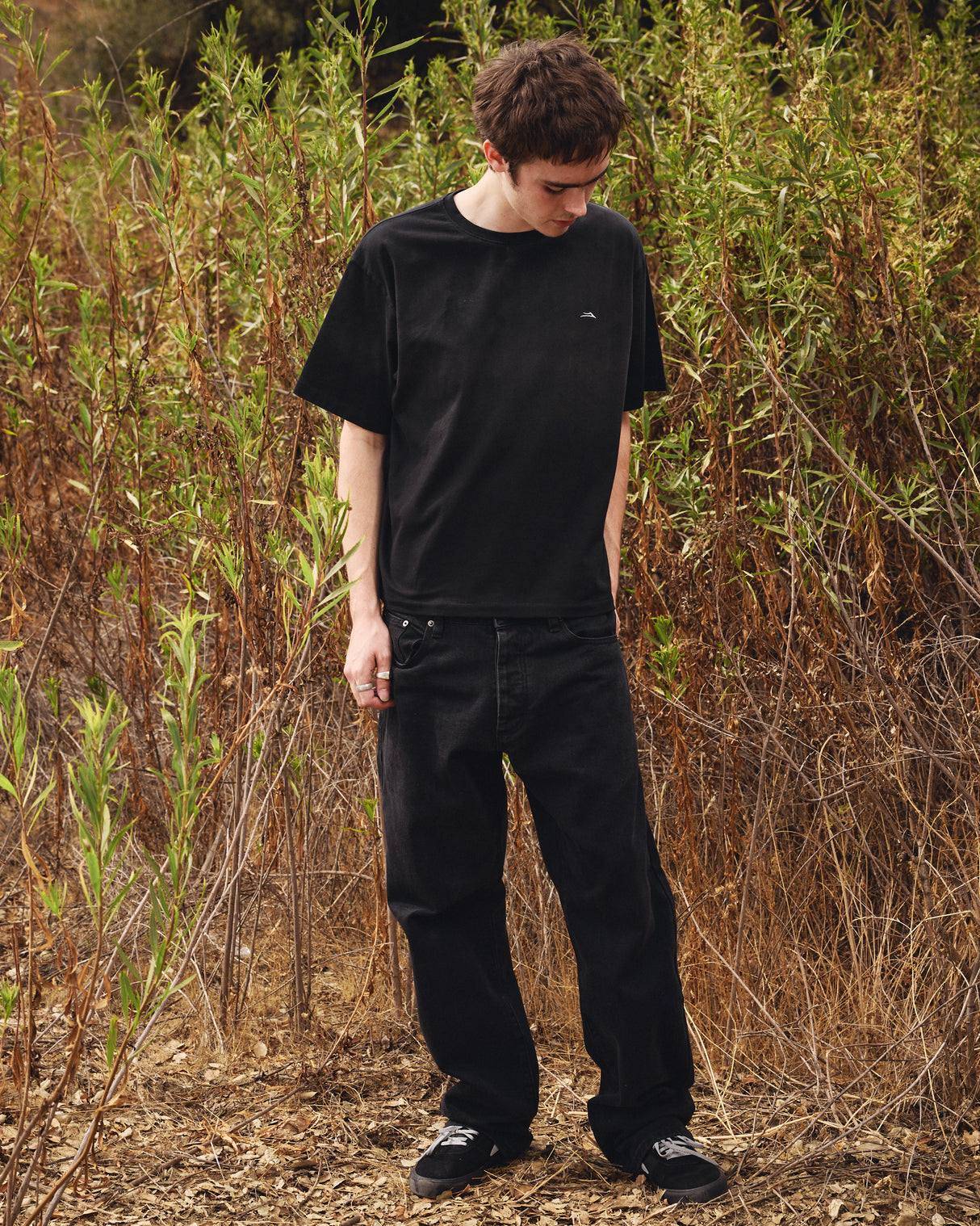 Sunfaded Cropped Boxy Tee - Black
