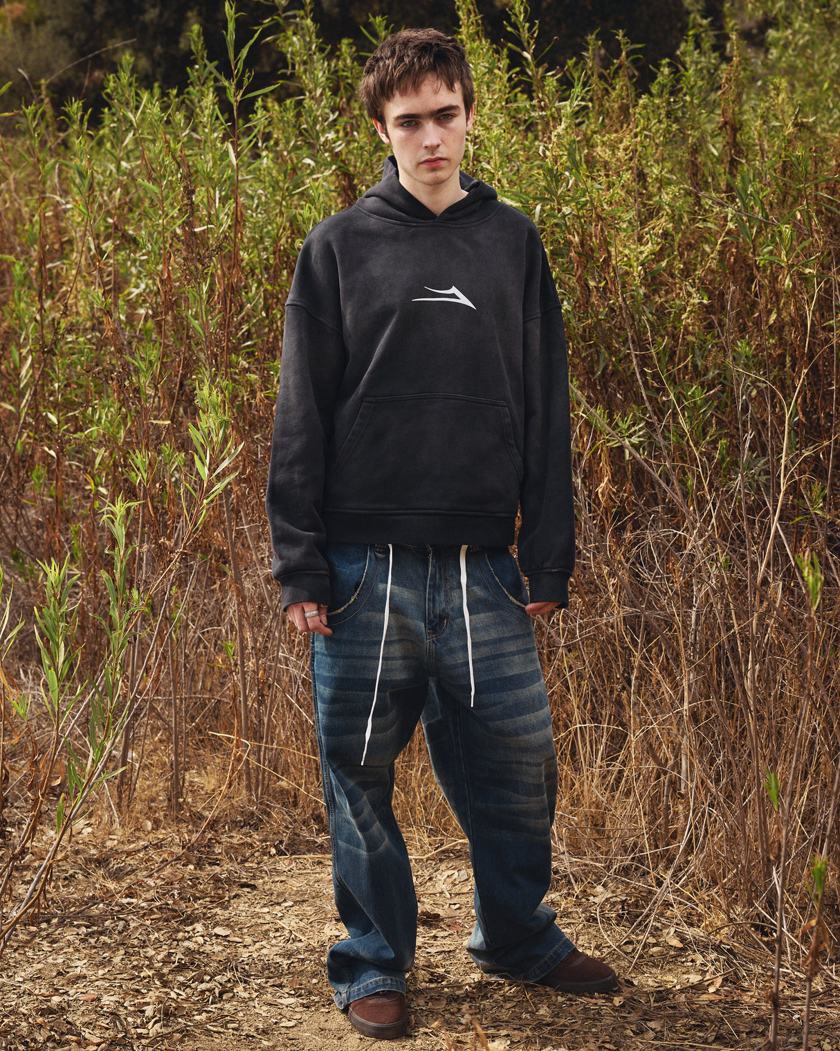 Sunfaded Pullover Hoodie - Black