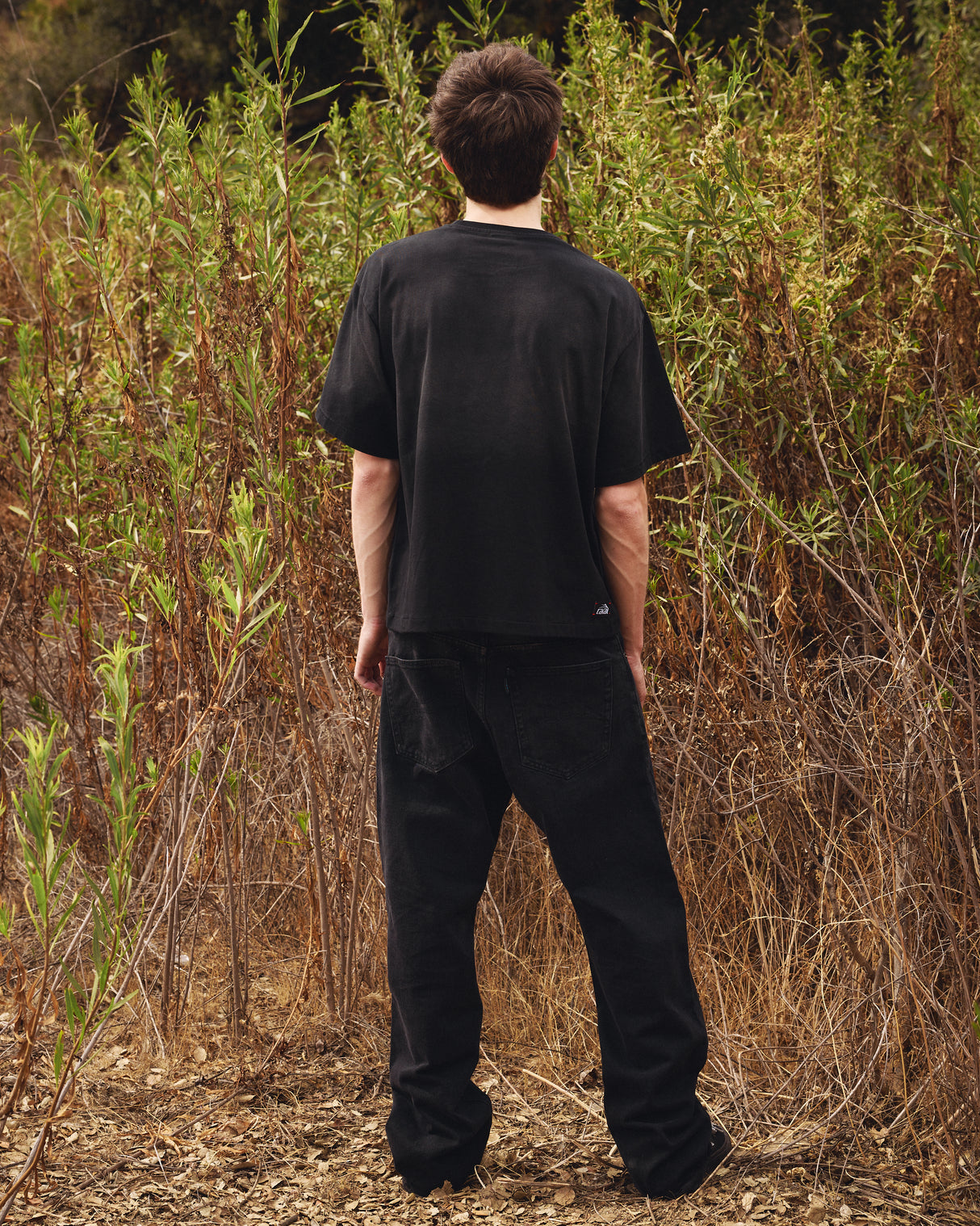 Sunfaded Cropped Boxy Tee - Black