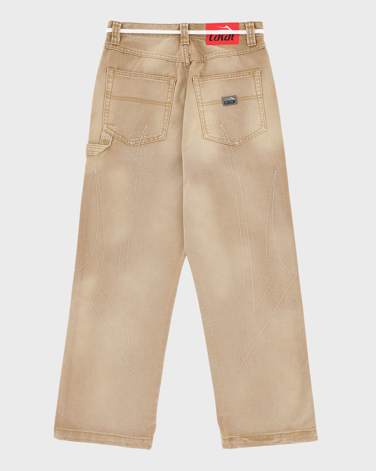 Faded Wide Leg Carpenter Pant - Khaki