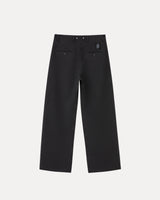 Wide Leg Trousers - Grey Pinstripe