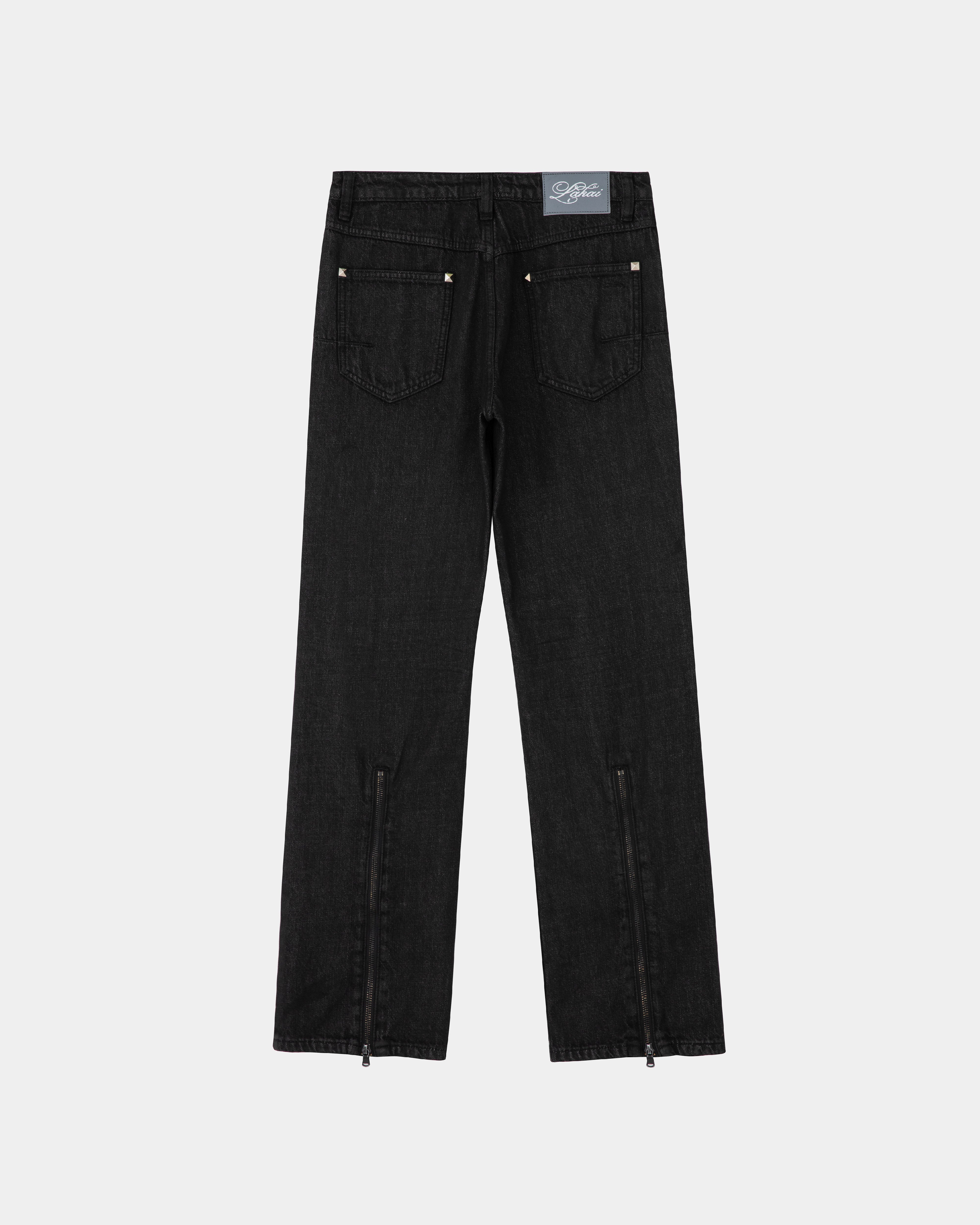 Waxed Bootcut Denims - Black