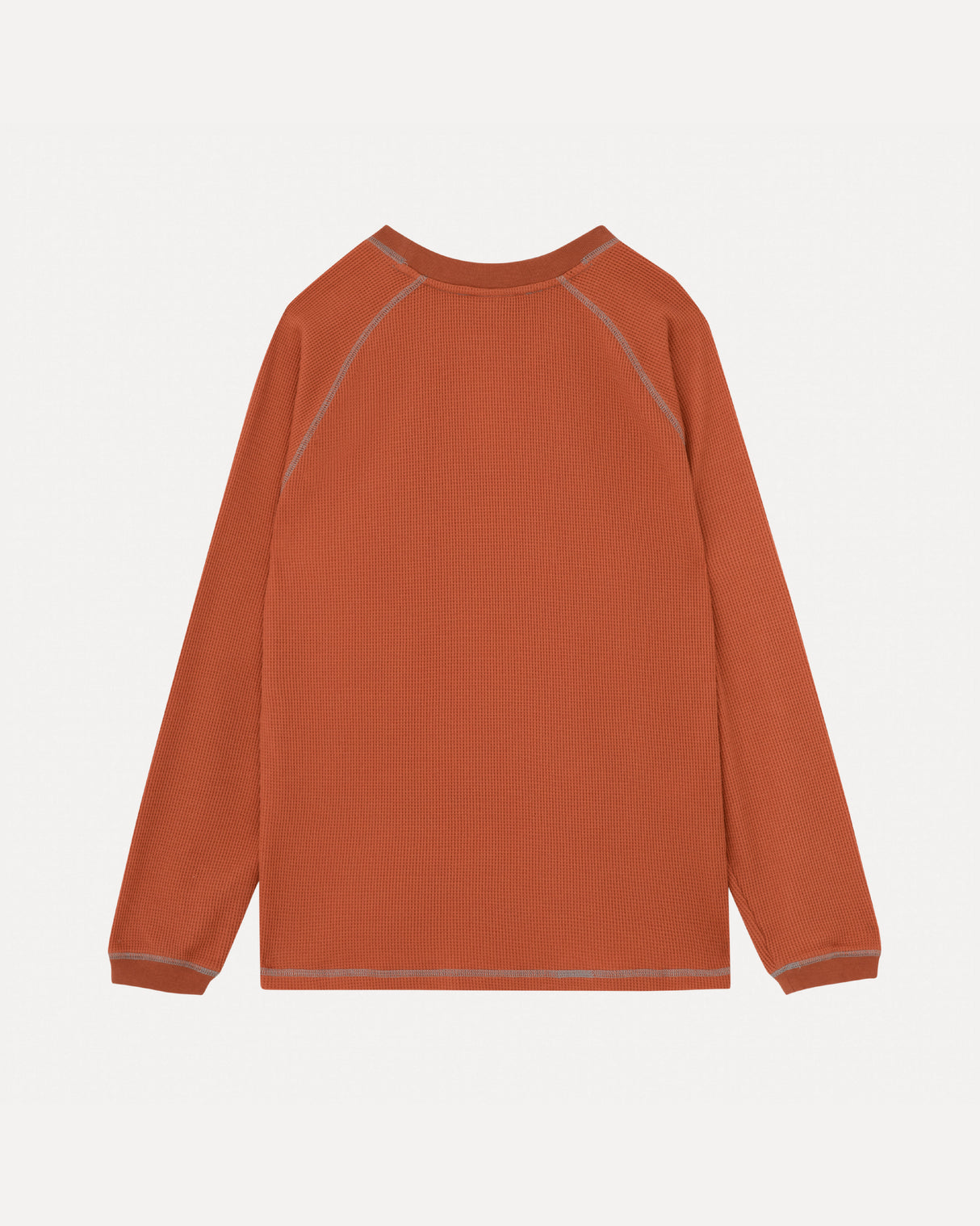 Longsleeve Raglan Waffle Shirt - Burnt Orange