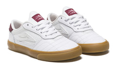 Cambridge Kids - White/Burgundy Leather