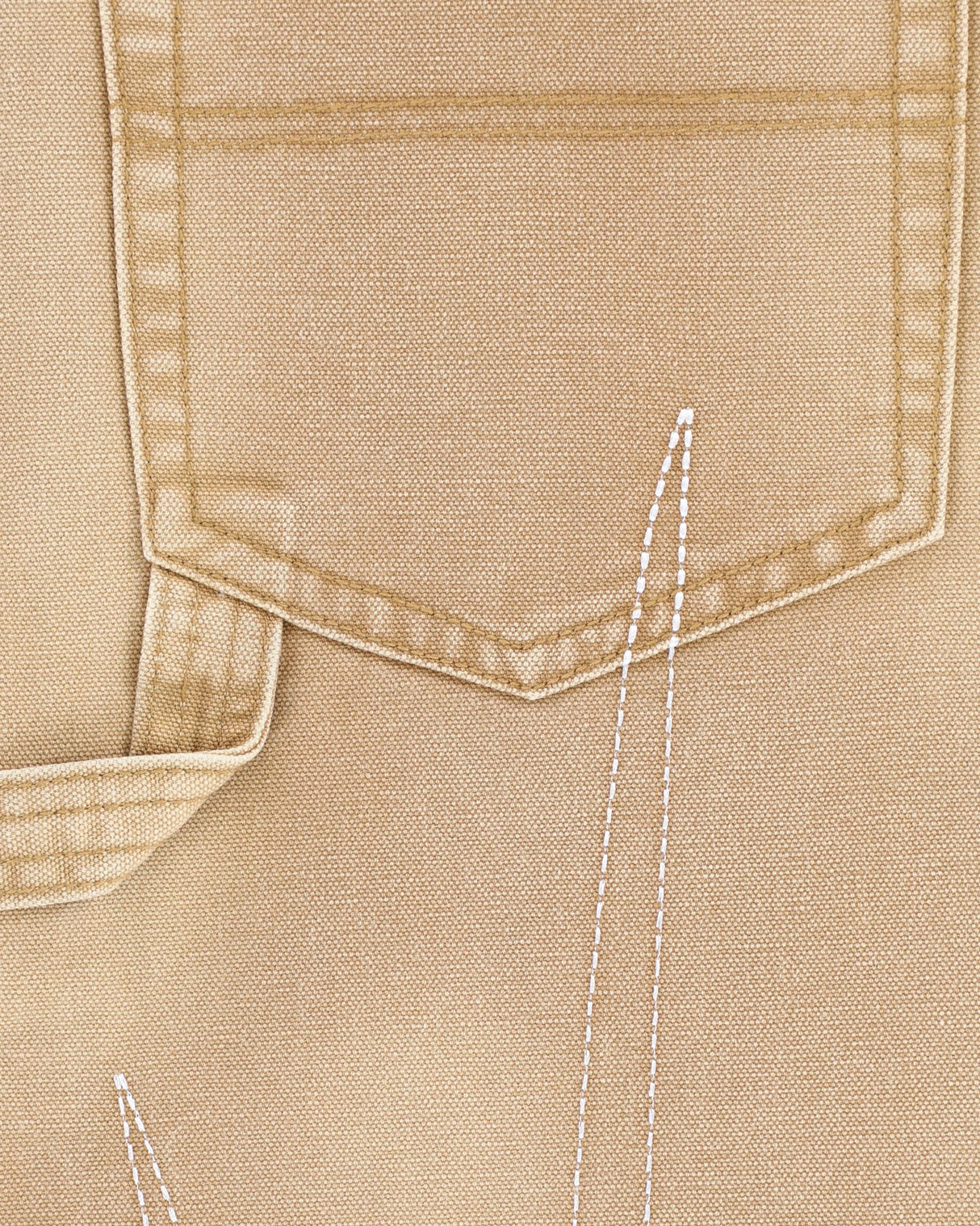 Faded Wide Leg Carpenter Pant - Khaki
