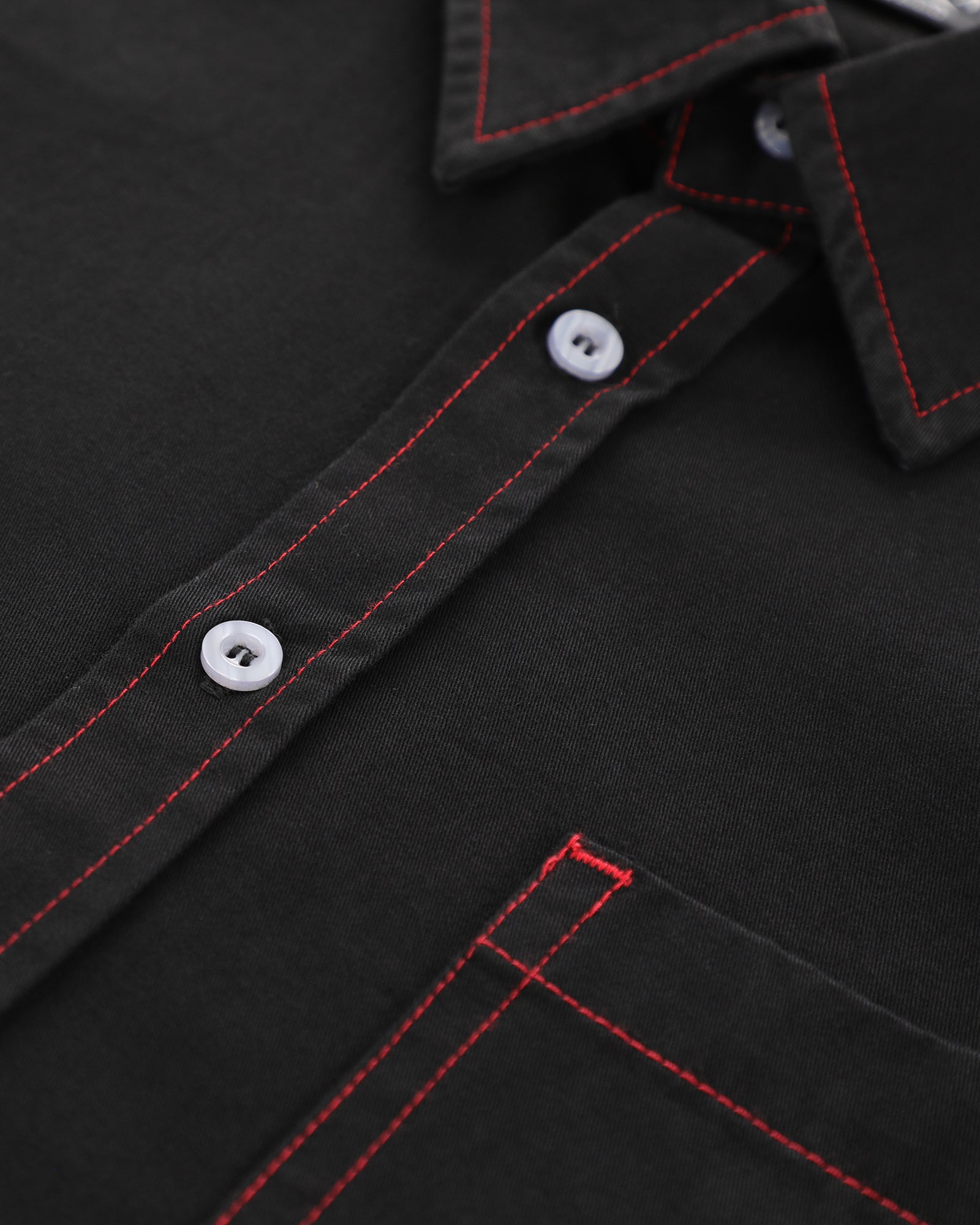 Heavyweight Button Up Shirt - Black - Black / XXL