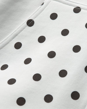 Polka Zip Up Hoodie - White