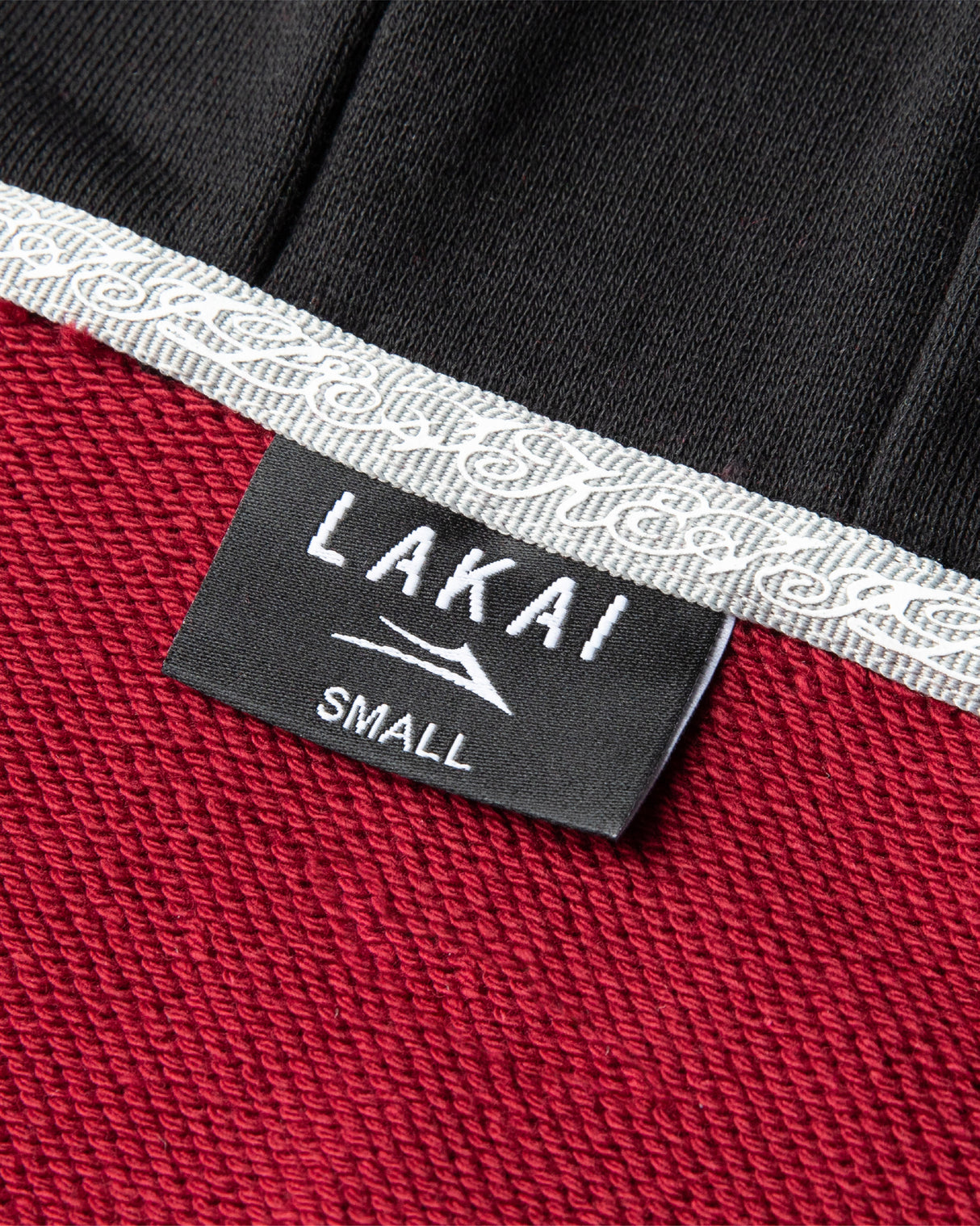 Two Tone Zip Up Hoodie - Red Dahlia / Pirate Black