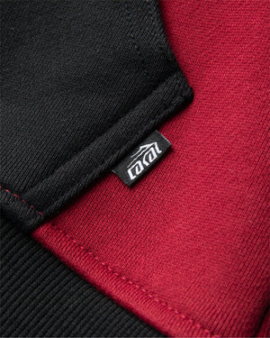 Two Tone Zip Up Hoodie - Red Dahlia / Pirate Black