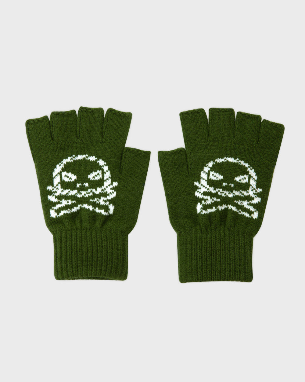 Fingerless Jacquard Gloves - Cypress
