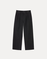 Wide Leg Trousers - Grey Pinstripe