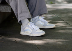 Telford Low - Light Grey Leather