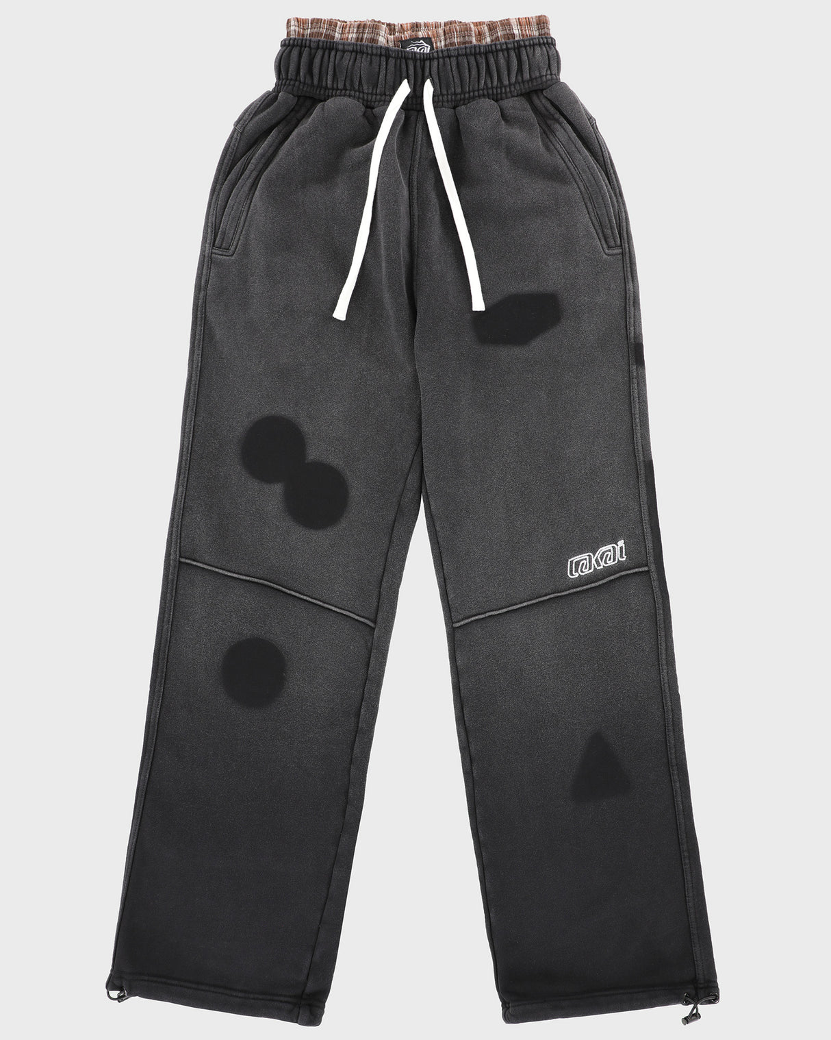Double Waisted Sunfaded Sweatpants - Black