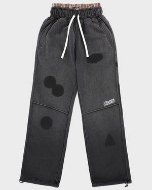 Double Waisted Sunfaded Sweatpants - Black