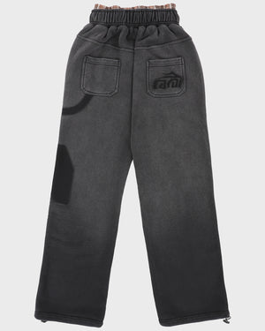 Double Waisted Sunfaded Sweatpants - Black