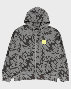 LAKAI X RIPNDIP Black Flame Zipper Hoodie - Grey