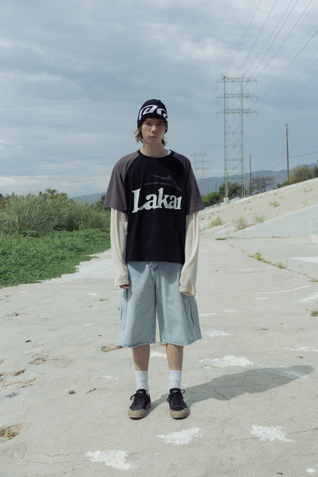 Double Layer Raglan Longsleeve - Black