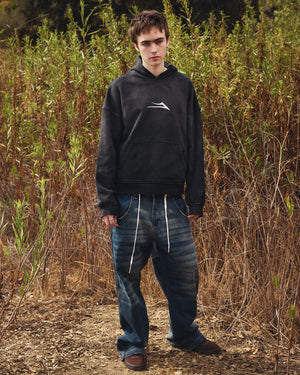 Vintage Washed Wide Leg Denims - Blue