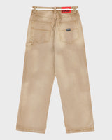 Faded Wide Leg Carpenter Pant - Khaki