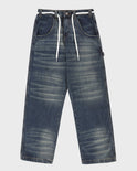 Vintage Washed Wide Leg Denims - Blue