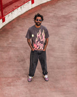 LAKAI x RIPNDIP - Pink Flame SS Tee - Gray Pink
