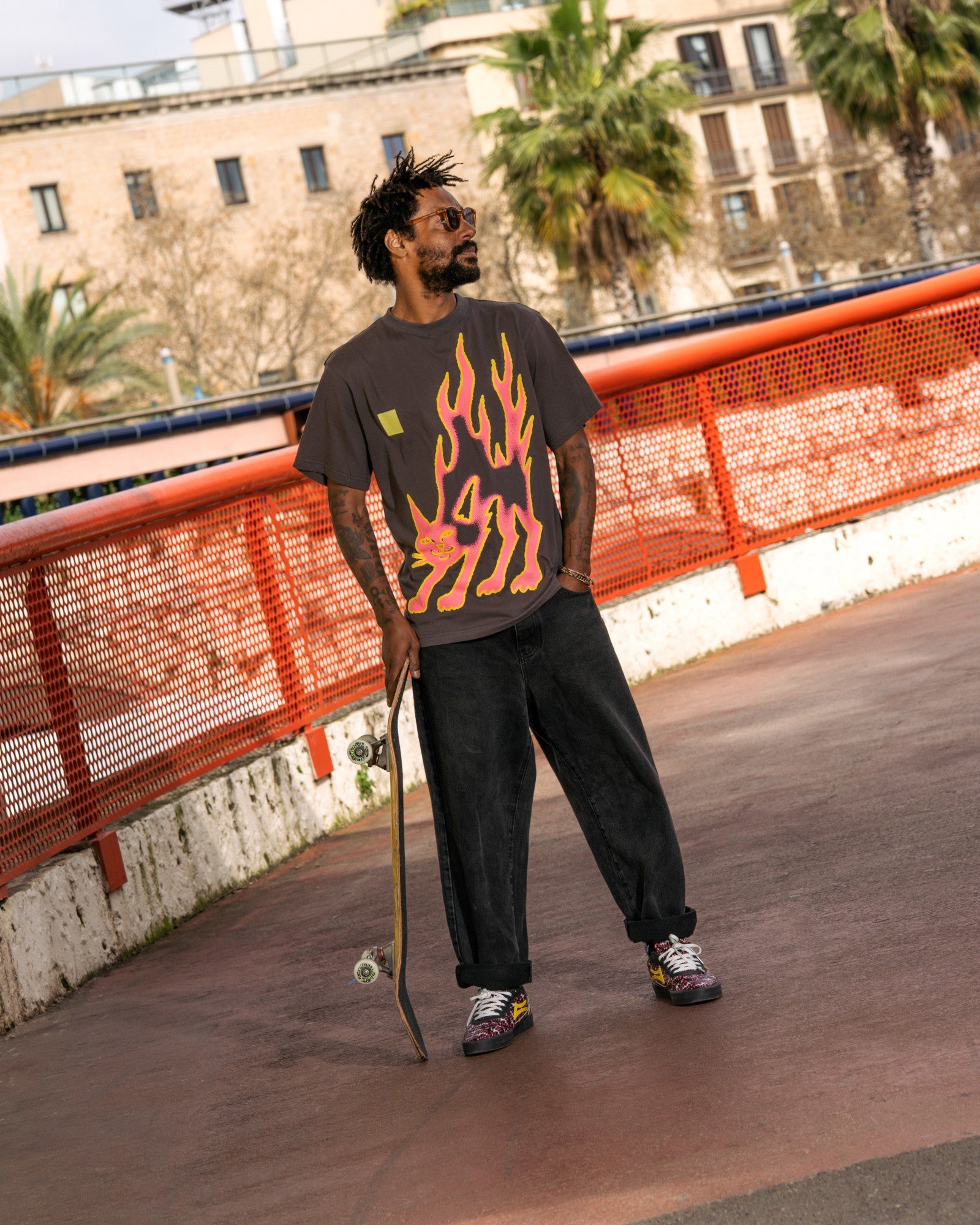 LAKAI x RIPNDIP - Pink Flame SS Tee - Gray Pink – Lakai Limited