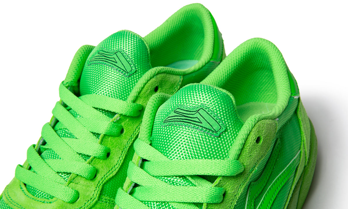 Green suede tennis shoes best sale