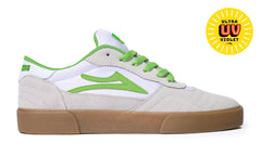 Cambridge- White/UV Green Suede