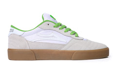 Cambridge- White/UV Green Suede