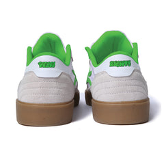 Cambridge- White/UV Green Suede