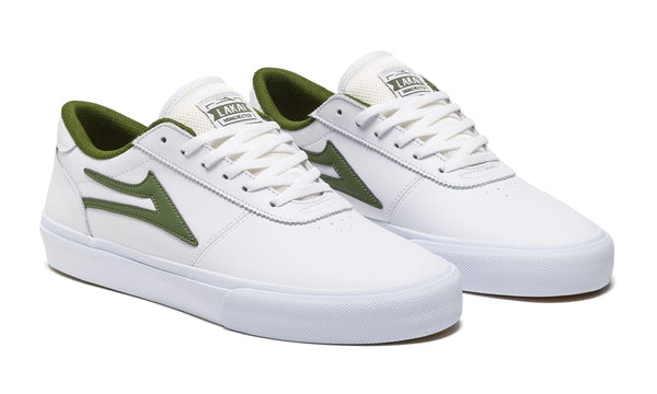 Manchester - White/Olive Leather